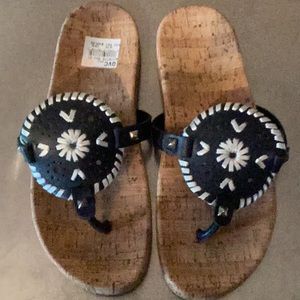 New Jack Rogers Sandal Size 7 1/2 Navy &  Silver